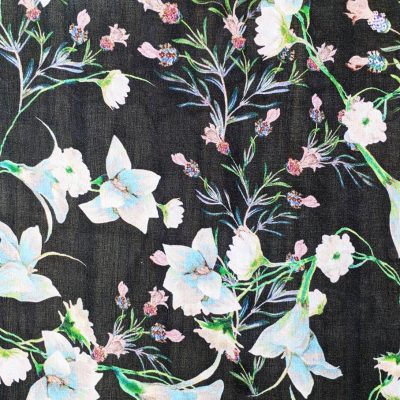 Seta Voile floreale colori primaverili Alt.140 cm