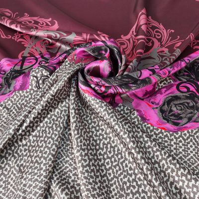 Raso di seta fantasia floreale 117 cm