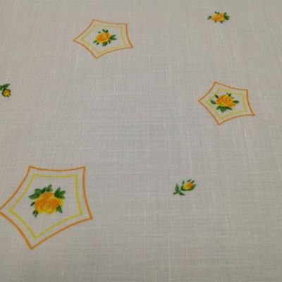 Tessuto per tende fantasia a fiori - giallo 1