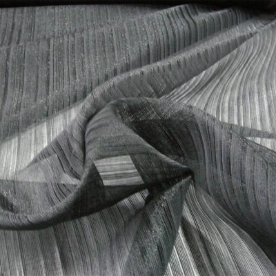 Velo per tendaggi motivo a righe brillanti- nero Alt.300 cm