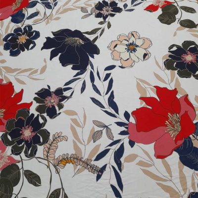 Viscosa bielastica floreale Alt.140 cm