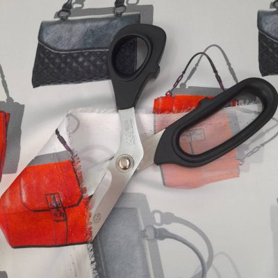 Tessuto semicoprente fantasia borse Alt.145 cm