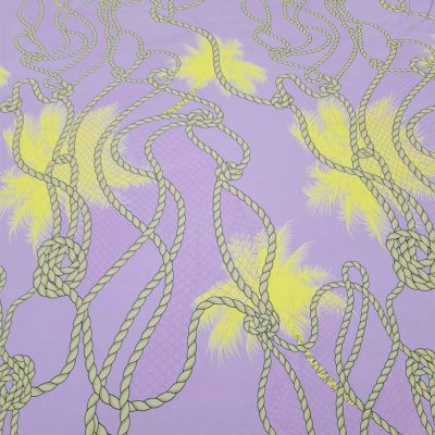 Tessuto bielastico lilla e giallo Alt.140 cm