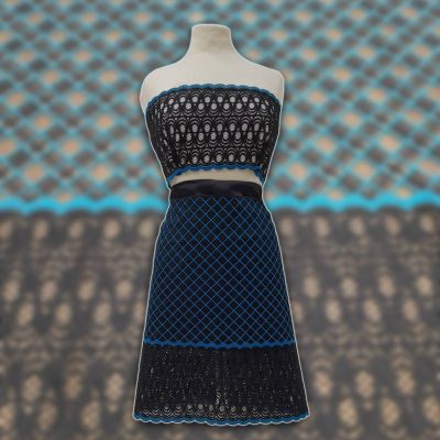 Pizzo macramè eleganti forme geometriche Alt.20x110 cm