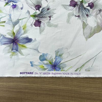 Tessuto tovagliato Bottaro Cotone fantasia floreale fiori lilla, scarlatto 6