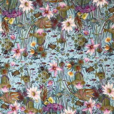 Tessuto per Tovaglia Bottaro 100% Cotone - sottomarino - Alt. 180 cm