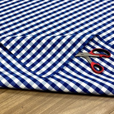 Tovagliato in cotone teflonato a quadretti - bianco e blu 2