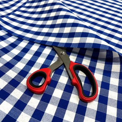 Tovagliato in cotone teflonato a quadretti - bianco e blu 3