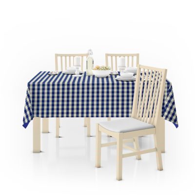 Tovagliato in cotone teflonato a quadretti - bianco e blu Alt.140cm - mockup 2