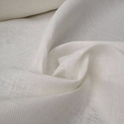 Tessuto puro lino da abbigliamento - bianco naturale Alt.150 cm - 1