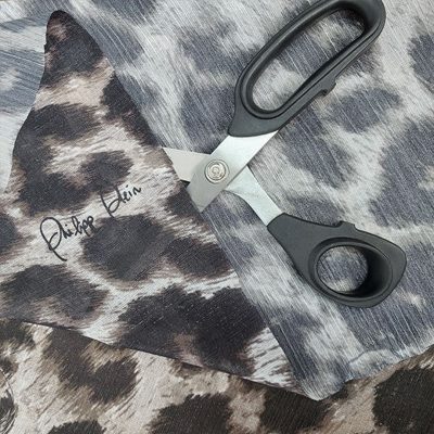 Scampolo in chiffon groffato firmato Philip Plein 150x140 cm - 4