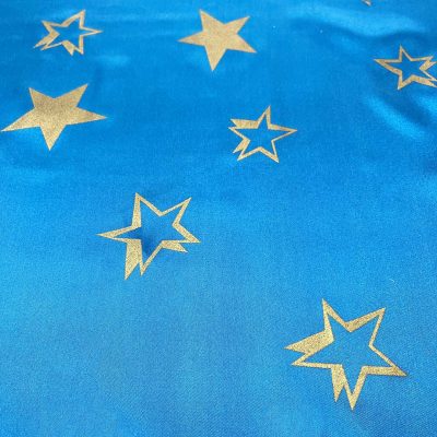 Raso con stelle dorate su sfondo turchese 5