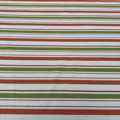Tessuto fantasia a righe terracotta verde 4