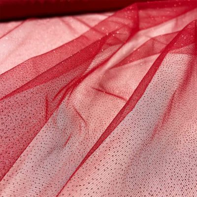 Tule glitterato rosso 3