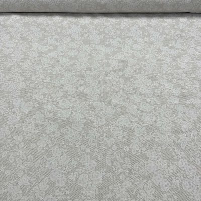 Tessuto da arredamento in puro cotone stile shabby floreale colore ecrù 6