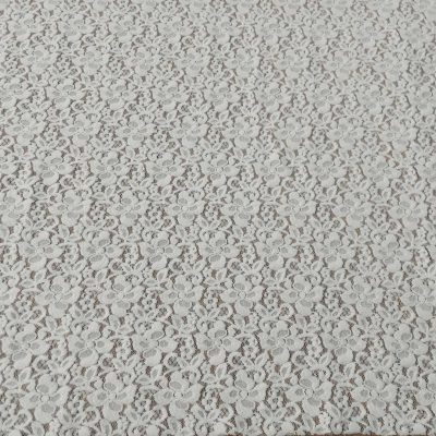 Tulle ricamato con pizzo floreale bianco naturale 2