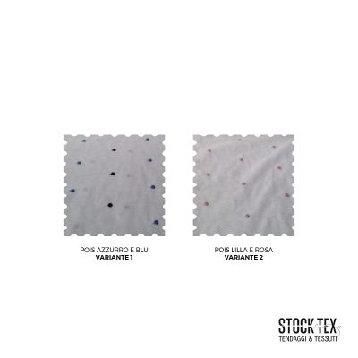 Tessuto tendaggio a pois ricamati - 2 Varianti Alt.320 cm
