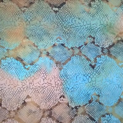 Tessuto per abiti ad effetto serpente sfumato - giallo e azzurro2