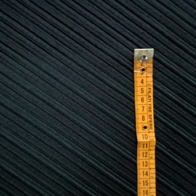 Seta misto cotone double face righe - blu e verde Alt.140cm