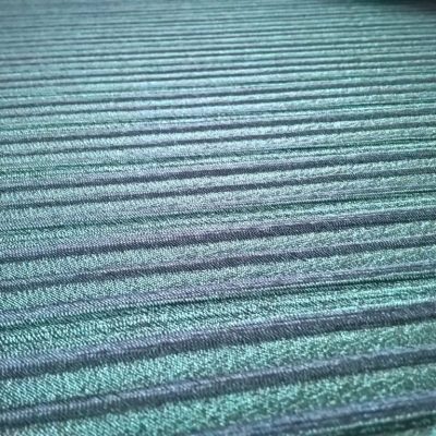 Seta misto cotone double face righe - blu e verde Alt.140cm