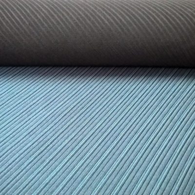 Tessuto per abiti double face a fantasia righe - blu e verde2