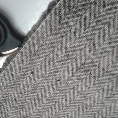 Misto lana spinato - bianco e grigio Alt.150cm