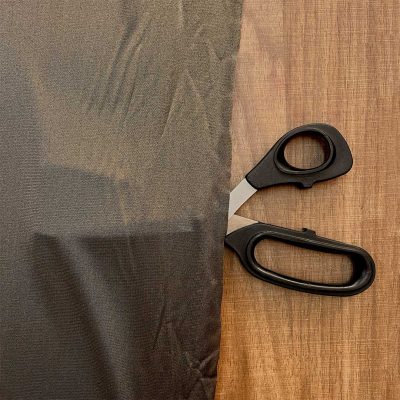 Tessuto elasticizzato effetto maglina marrone scuro 1