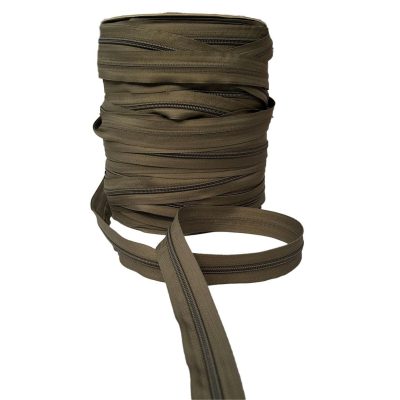 Cerniera lampo multiuso da 5 mm di plastica verde marroncino 1