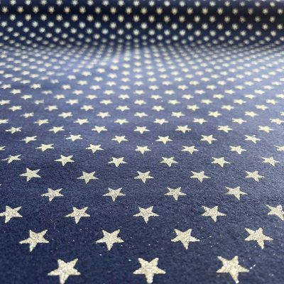 Pannolenci blu natale con stelline argento glitterate 3