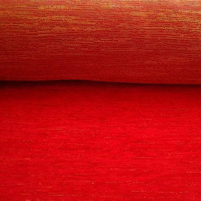 Misto cotone cinigliato - rosso e oro Alt.150cm