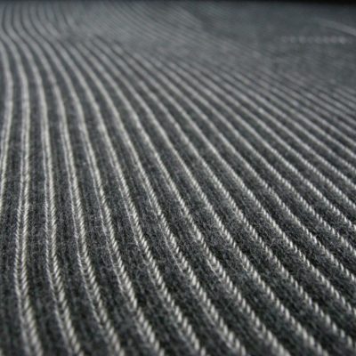 Jersey di cotone fantasia a righe bianche - nero