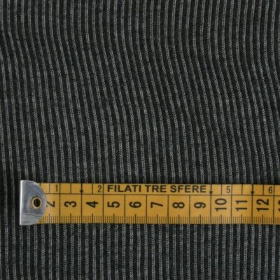 Jersey di cotone fantasia a righe bianche - nero
