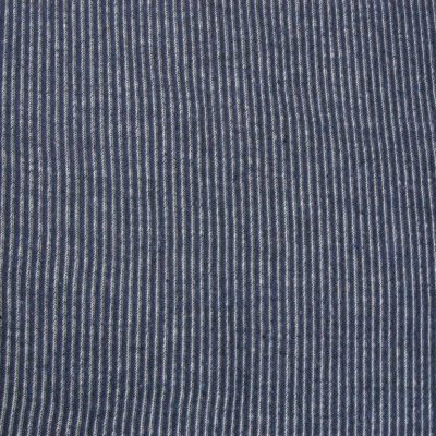 Jersey di cotone fantasia a righe bianche - blu