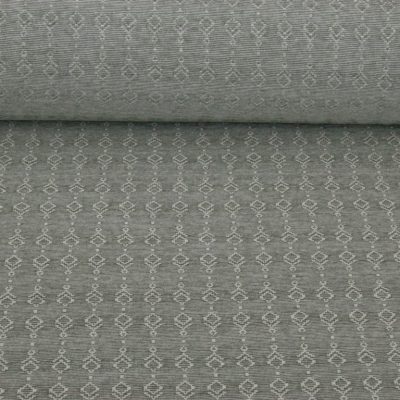 Jersey di cotone fantasia geometrica bianca - grigio2