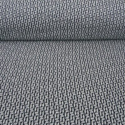 Jersey di cotone fantasia geometrica bianca - nero