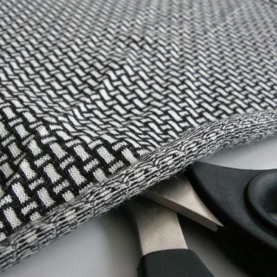 Jersey di cotone fantasia geometrica - bianco e nero 3