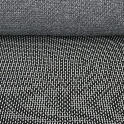 Jersey di cotone fantasia geometrica - bianco e nero2