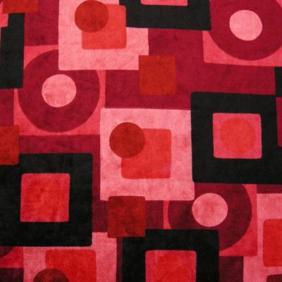 Tessuto in velluto motivo geometrico in sfumature - rosso e nero2