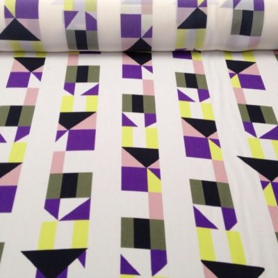 Crep di pura Seta con motivo geometrico 140 cm