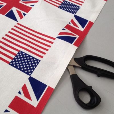 Cotone motivo bandiera Inglese e USA Alt.290 cm