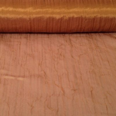 Organza effetto stropicciato dorato - giallo sabbia Alt.300 cm