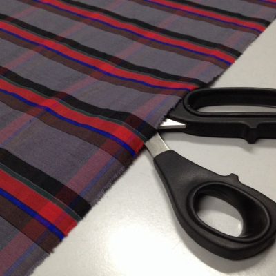 Cotone elasticizzato motivo a righe e quadri grandi - multicolor Alt.140 cm