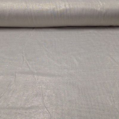 Tessuto tendaggio con righe bianco e oro luccicanti - panna Alt.335 cm