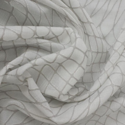 Tendaggio motivo a rete ondulata - bianco e grigio