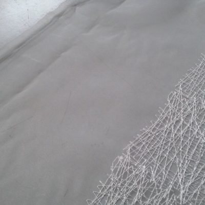 Tendaggio in organza a fili intrecciati - bianco Alt.315 cm