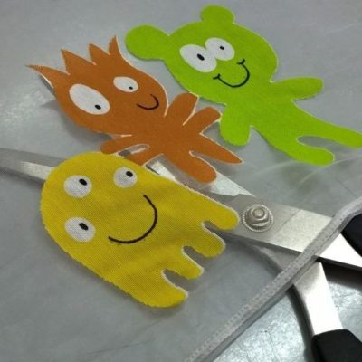 Organza fantasia mostriciattoli colorati Alt.290 cm