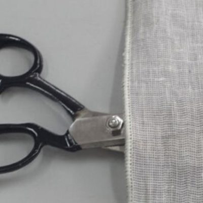 Tendaggio in misto lino ad effetto stropicciato - grigio