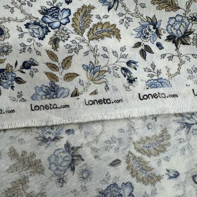 Tessuto in cotone fantasia fiori ad effetto vintage 2