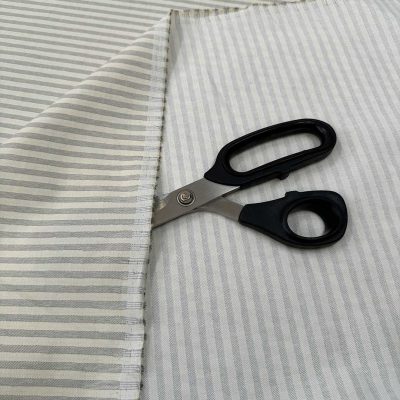 Cotone a righe grigie stile marinaro bianco 3