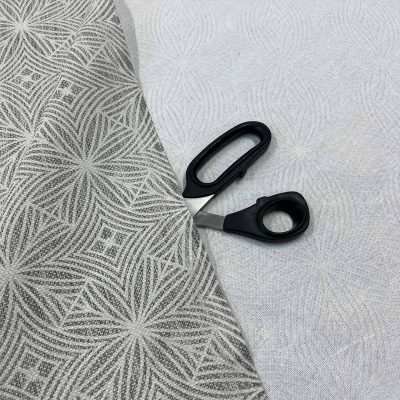 Tessuto con fantasia greca oro blu 3